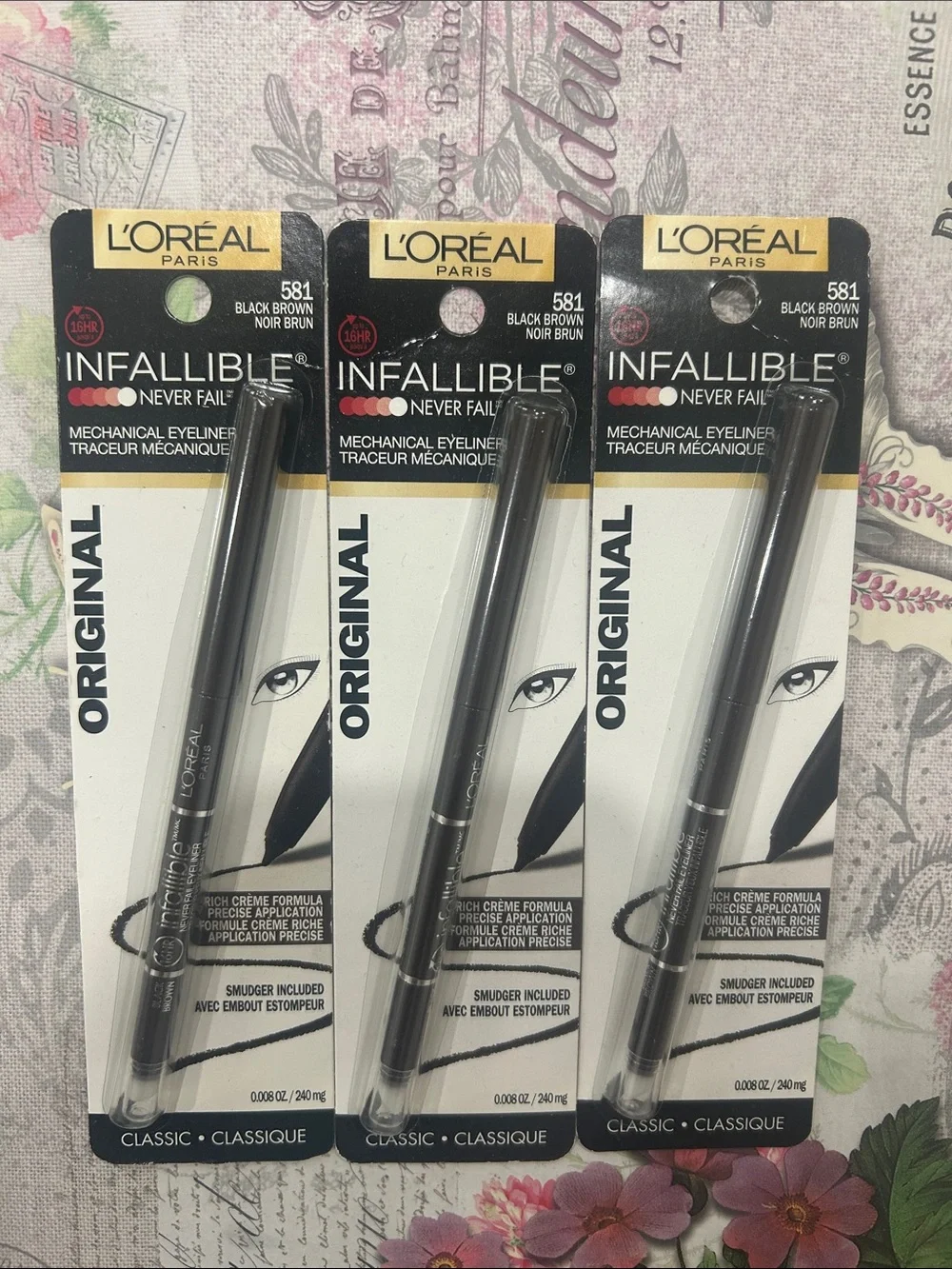 LAST SET LOT OF 3 L'Oréal Infallible Mechanical Eyeliner — Black Brown (581)